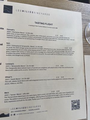 Menu photo 5 Los Milics Vineyards Tucson, AZ Menu photo 5 Los Milics Vineyards Tucson, AZ