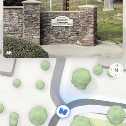 Duarte Recreational Trail - Screenshot of Apple Maps - indicates trail names depending on the section