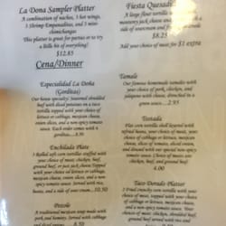 La Dona - Menu - Front Page