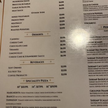 Leci's Italian Cafe - Menu - Italian Near Me - Jacksonville, Florida