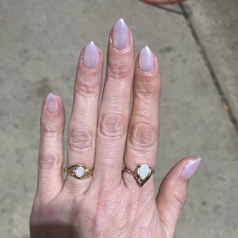 Luda Nails And Spa - My mom got the Hailey Bieber nail in white - Nail Salons Near Me - Livonia, Michigan