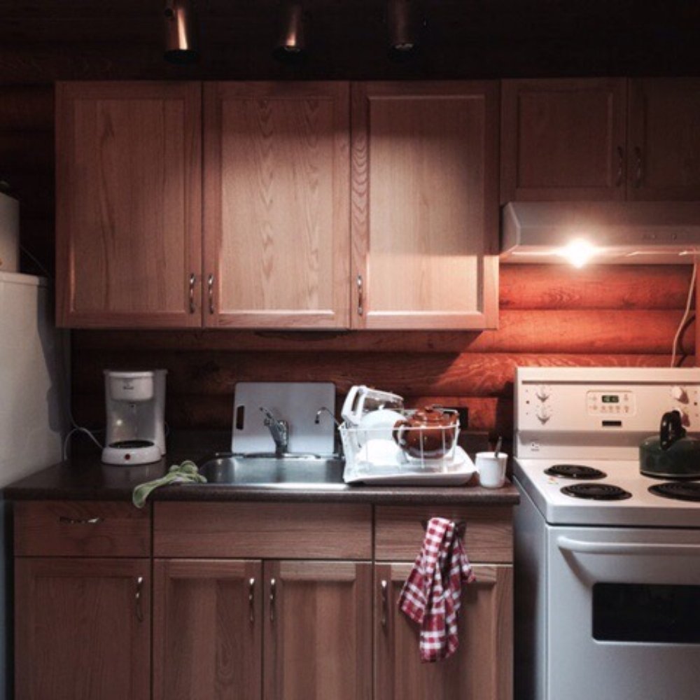 Cusheon Lake Resort - Kitchen in the cabin - Hotels Near Me - Salt Spring Island, British Columbia