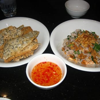 Ngự Bình Restaurant - jackfruit salad with vietnamese crackers & spicy fish sauce - Vietnamese Near Me - Westminster, California Ngự Bình Restaurant - jackfruit salad with vietnamese crackers & spicy fish sauce - Vietnamese Near Me - Westminster, California