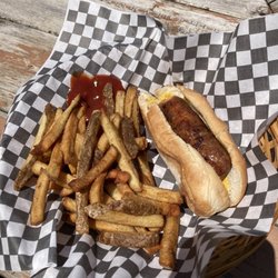 Ship Ahoy - Sausage roll and fries.