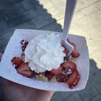 VolksWaffle - The Most Wanted with whip cream and strawberries. - Desserts Near Me - Carmichael, California