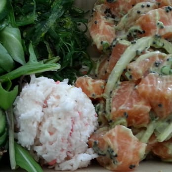 Poke District - Godzilla salmon w/ cucumber salad. - Seafood Near Me - Orange, California