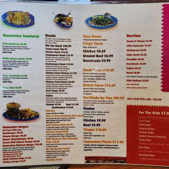 Mamacitas - This is the back side of the current menu. - Mexican Near Me - Clint, Texas Mamacitas - This is the back side of the current menu. - Mexican Near Me - Clint, Texas