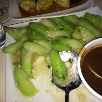Chef Yu - Luffa! Not only are you able to scrub your back with this vegetable, but it is delicious in their garlic sauce! My have here. - Szechuan Near Me - New York, New York
