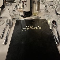 Jillians - Elegant set up and menu.