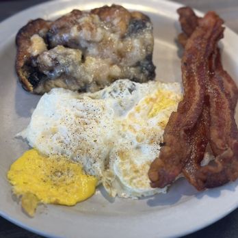 The Crows Nest Diner - Two eggs, bacon, & blueberry French toast casserole $10.99 - American Near Me - North Canton, Ohio The Crows Nest Diner - Two eggs, bacon, & blueberry French toast casserole $10.99 - American Near Me - North Canton, Ohio