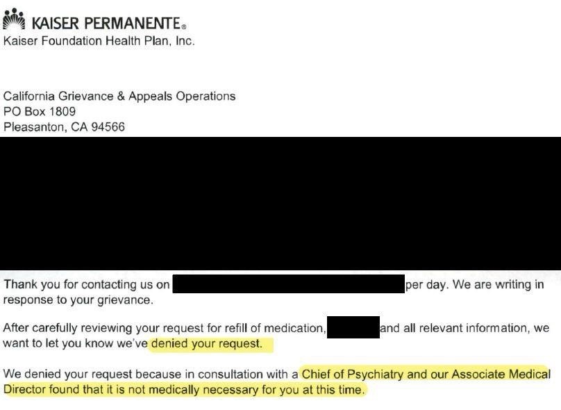 PSYCHIATRY DEPARTMENT KAISER PERMANENTE SF MEDICAL CENTER Updated
