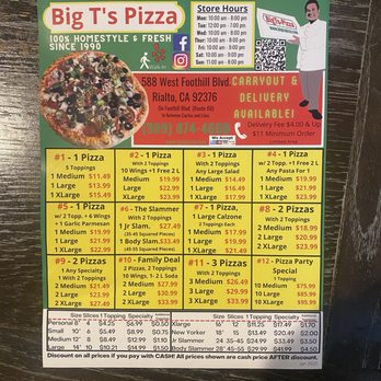Big T's Pizza - Pizza deals April 2025 - Pizza Near Me - Rialto, California Big T's Pizza - Pizza deals April 2025 - Pizza Near Me - Rialto, California