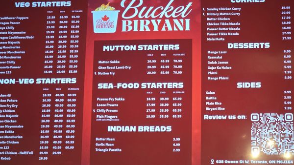 Menu photo 3 Bucket Biryani Toronto, ON
