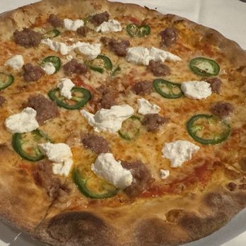 Ciao Bella - Pepperoni, Goat Cheese and Jalapeño Pizza (substituted out the pepperoni and tagged in) - Italian Near Me - Bloomington, Minnesota