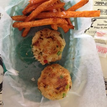 Crab Pot - Crab cakes and sweet potato fries. - Seafood Near Me - Surf City, North Carolina Crab Pot - Crab cakes and sweet potato fries. - Seafood Near Me - Surf City, North Carolina