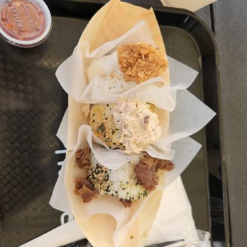 Ricebunn - I got the Trio~Tuna, Beef, and Salmon - Japanese Near Me - Irvine, California Ricebunn - I got the Trio~Tuna, Beef, and Salmon - Japanese Near Me - Irvine, California