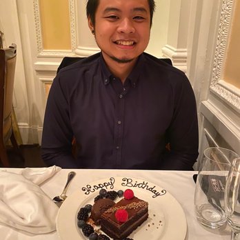 Lemaire Restaurant - Chocolate cake, very rich with chocolate and dark chocolate ice cream. It was definitely all for him - New American Near Me - Richmond, Virginia Lemaire Restaurant - Chocolate cake, very rich with chocolate and dark chocolate ice cream. It was definitely all for him - New American Near Me - Richmond, Virginia