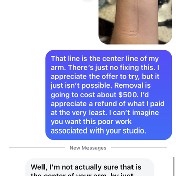 Permanent Vacation Tattoo - Part of the conversation between the owner and I. - Tattoo Near Me - St Charles, Missouri