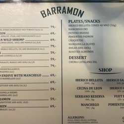 Barramon - Food menu June 2023