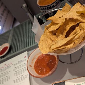 Oyamel - Table chips and dips. Fresh chips, a little spicy dip but good! - Mexican Near Me - Washington, DC, District of Columbia Oyamel - Table chips and dips. Fresh chips, a little spicy dip but good! - Mexican Near Me - Washington, DC, District of Columbia
