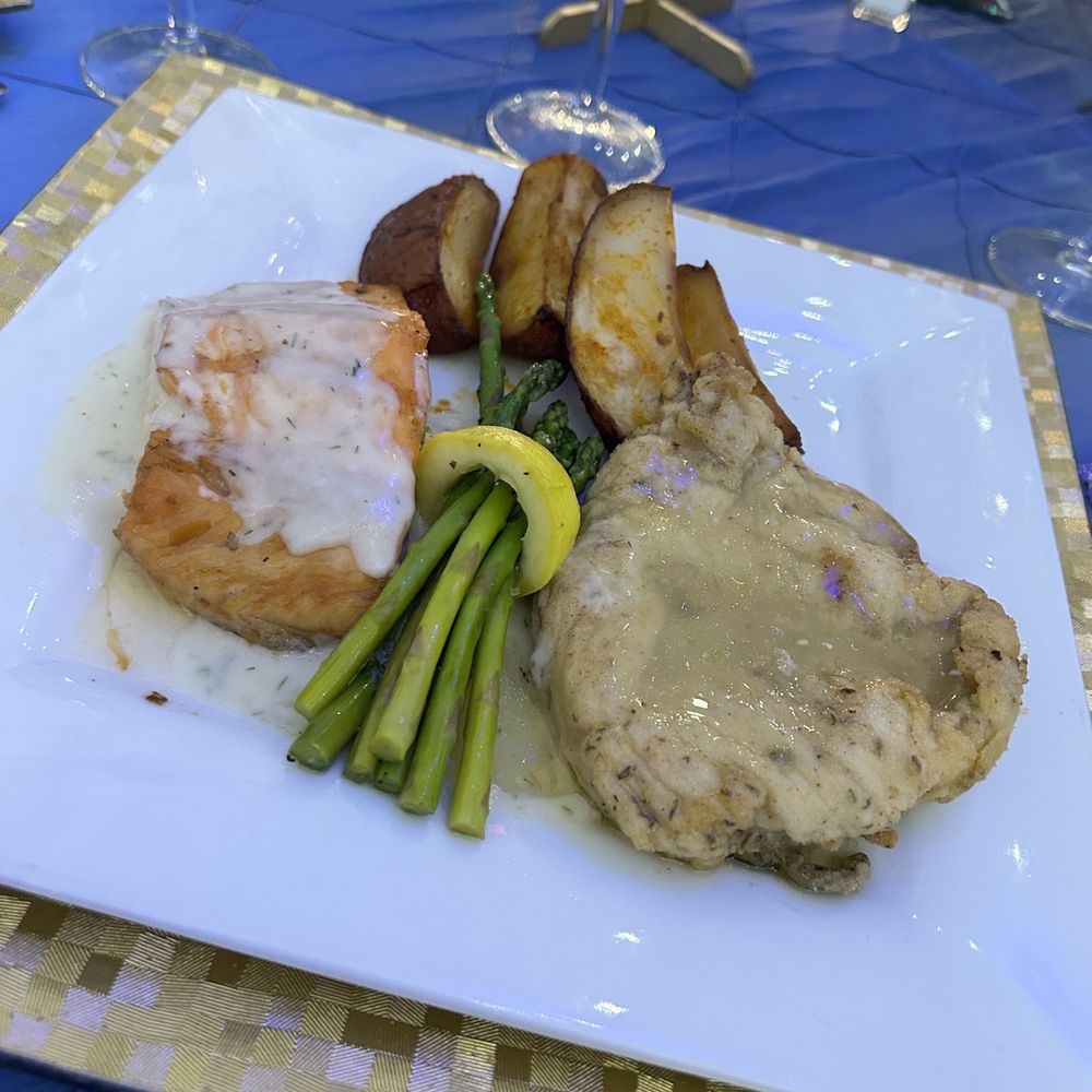The Villa - Delicious salmon, chicken piccata, potatoes, and veggie medley! - Caterers Near Me - Beltsville, Maryland The Villa - Delicious salmon, chicken piccata, potatoes, and veggie medley! - Caterers Near Me - Beltsville, Maryland