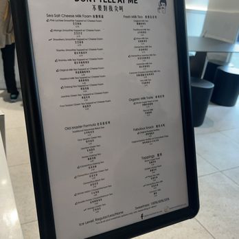 Don’t Yell At Me - Menu - Bubble Tea Near Me - Seattle, Washington