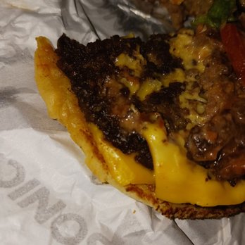 Sonic Drive-In - This is what their #2 double cheeseburger looks like. I thank God I bless my food before I eat it. So disappointed. - Burgers Near Me - Crawfordville, Florida Sonic Drive-In - This is what their #2 double cheeseburger looks like. I thank God I bless my food before I eat it. So disappointed. - Burgers Near Me - Crawfordville, Florida