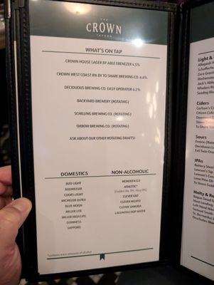 Menu photo 1 The Crown Tavern Manchester, NH Menu photo 1 The Crown Tavern Manchester, NH