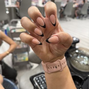 Lucien Nails & Spa II - Black French tip Gel X by Kim - Nail Salons Near Me - Fontana, California Lucien Nails & Spa II - Black French tip Gel X by Kim - Nail Salons Near Me - Fontana, California