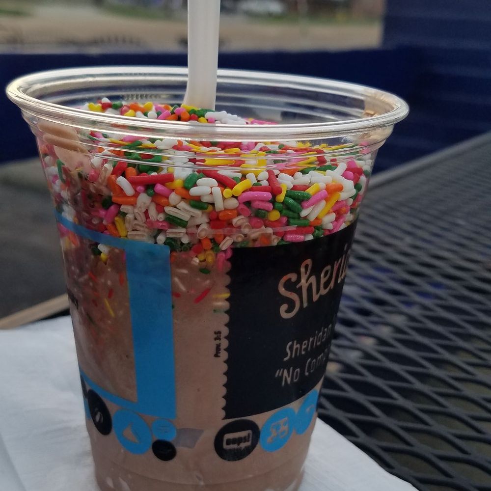 Sheridan's Frozen Custard - Chocolate with Sprinkles (2 scoops custard) - Ice Cream & Frozen Yogurt Near Me - Fairview Heights, Illinois Sheridan's Frozen Custard - Chocolate with Sprinkles (2 scoops custard) - Ice Cream & Frozen Yogurt Near Me - Fairview Heights, Illinois