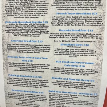 Honor Cafe Conroe - Menu - Breakfast & Brunch Near Me - Conroe, Texas