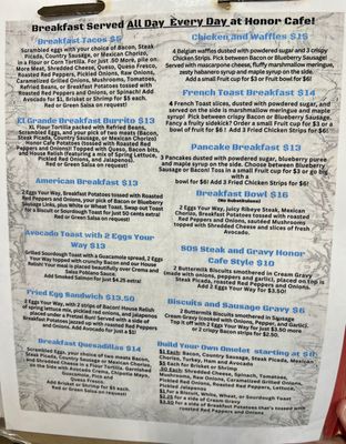 Menu photo 4 Honor Cafe Conroe Conroe, TX