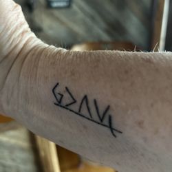 Jelly’s Surly Skull - My new tattoo by Ember. God is greater than my highs and lows