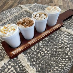 The Lazy Llama - Beauty and the beast flight.  They offer coffee flights every Wednesday with a new theme.