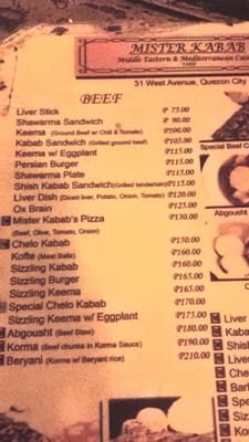 Menu photo 2 Mister Kabab Quezon City, NCR Menu photo 2 Mister Kabab Quezon City, NCR