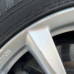 Tidal Wave Auto Spa - Elizabeth City - Track at end of car wash damaged rim