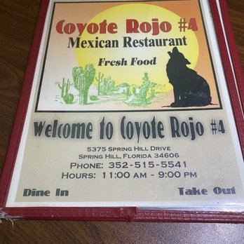 Coyote Rojo # 4 - Great food - Mexican Near Me - Spring Hill, Florida