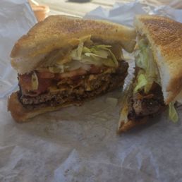 The huge grilled cheese burger The huge grilled cheese burger
