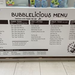 Bubblelicious - Menu