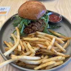 Wander Kitchen & Bar - Chicken Parm Sandwich with shoe string potatoes