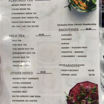 Hot Stone Pho - Drinks menu. 2/2026 - Vietnamese Near Me - Rosemead, California