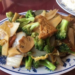 a plate of stir fried vegetables a plate of stir fried vegetables