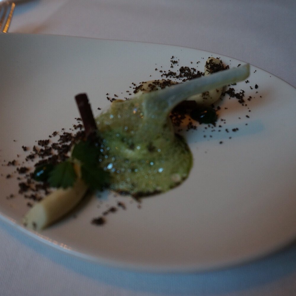 La Table d'Eugène - artichoke with basil/herb sauce - French Near Me - Paris, 75 La Table d'Eugène - artichoke with basil/herb sauce - French Near Me - Paris, 75