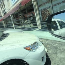 Scratches on inside of window caused by Sonora Auto Spa and Lube