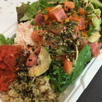 Poki Yaki - The large poki- 5 scoops of fish, half salad and half brown rice - Japanese Near Me - Buena Park, California