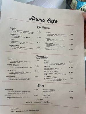 Menu photo 8 Aruma Cafe Tempe, AZ