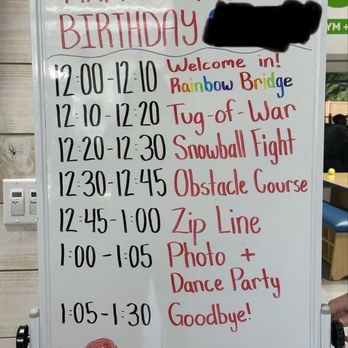 Tumbles Mill Creek - An example of the party schedule. Packed to the T! - Summer Camps Near Me - Mill Creek, Washington Tumbles Mill Creek - An example of the party schedule. Packed to the T! - Summer Camps Near Me - Mill Creek, Washington