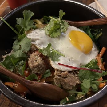 Kameya Ramen & Sushi - BiBIM Bob Korean Rice Bowl with extra Bulgogi Meatballs was amazing!!! - Ramen Near Me - Chicago, Illinois
