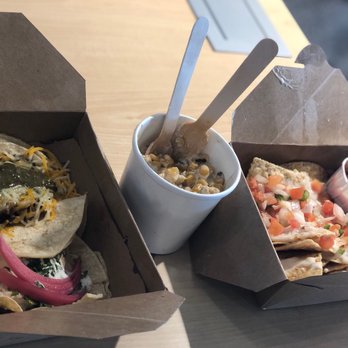 Copper Kitchen - Steak taco with chimichuri, Mexican street corn & the nachos with queso and pico - Food Trucks Near Me Copper Kitchen - Steak taco with chimichuri, Mexican street corn & the nachos with queso and pico - Food Trucks Near Me