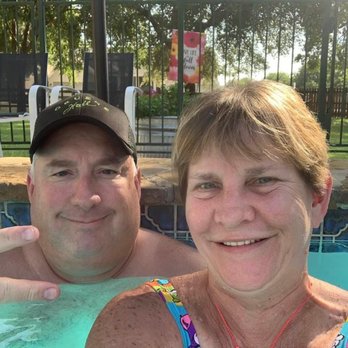 Gruene Cottages - Me and my wife enjoying a evening swim. - Vacation Rentals Near Me - New Braunfels, Texas
